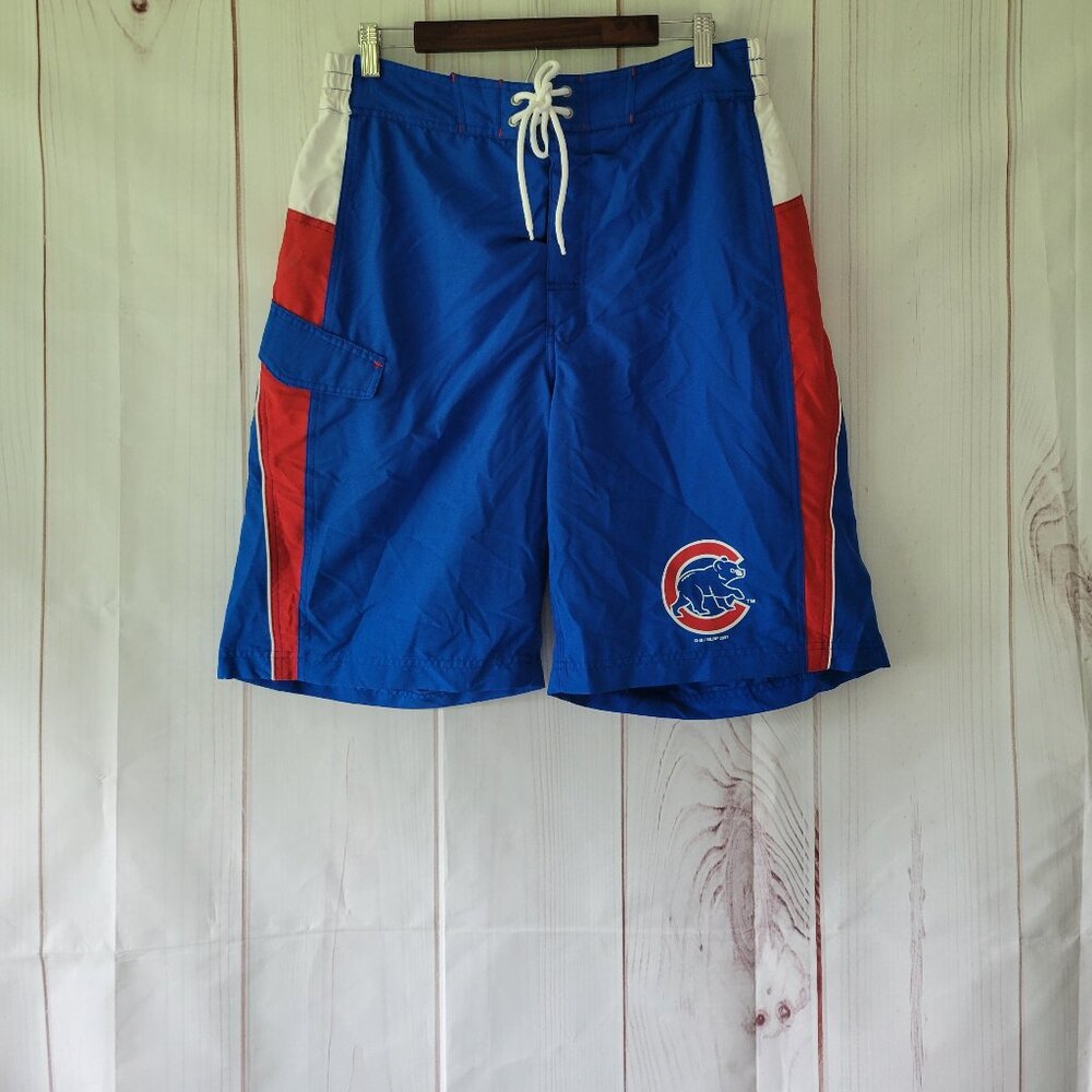 MLB Chicago Cubs Men’s Swim Shorts, L, Swim Trunks, Baseball, EUC